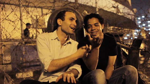 Khalid Abdalla (star of 'The Kite Runner') and Ahmad Hassan, two of the Tahrir Square activists profiled in 'The Square'