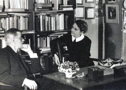 James Joyce and Sylvia Beach at Shakespeare and Company, 1920