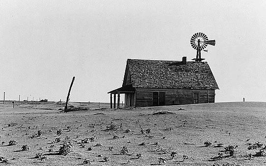 Dust Bowl farm, June 1938, by Dorothea Lange (Library of Congress)