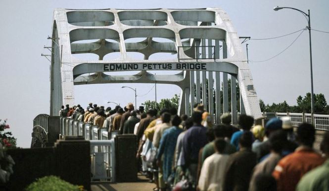 Recreating the march in 'Selma' (Paramount Pictures)