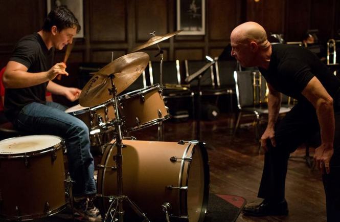 Miles Teller drums and J.K. Simmons berates in 'Whiplash' (Sony Pictures Classics"