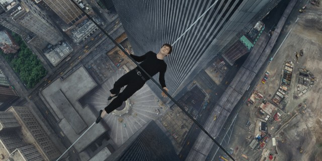 Philippe Petite (Joseph Gordon-Levitt) defies gravity in 'The Walk' (TriStar Pictures)