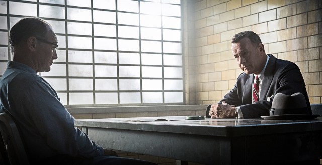 Mark Rylance and Tom Hanks glare like they mean it in 'Bridge of Spies' (Dreamworks)