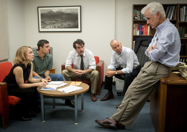 Rachel McAdams, Mark Ruffalo, Brian d'Arcy James, Michael Keaton, and John Slattery in 'Spotlight' (Open Road Films)